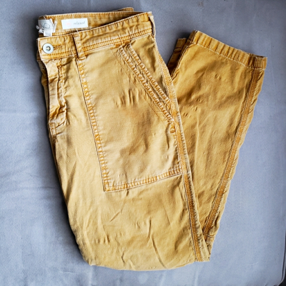 Anthropologie Relaxed Chino Pants 28 Mustard Yellow